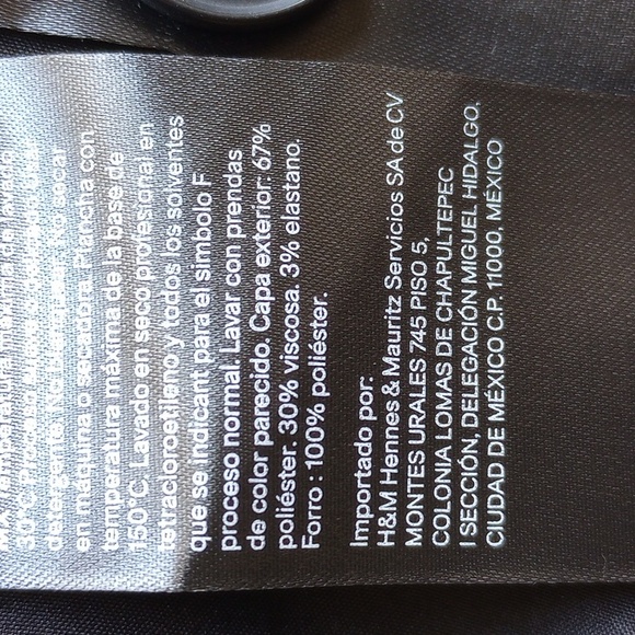 NWT H&M Single-Button Notched Lapel Blazer XXL Black Fully Lined 2XL - Picture 4 of 7